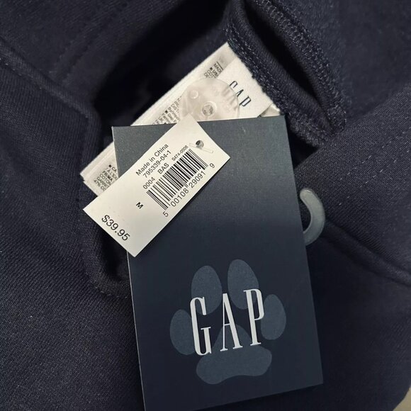 BNWT GAP LOGO PET HOODIE HEAVY SWEATSHIRT NAVY BLUE US SIZE MEDIUM (M) - Picture 5 of 12